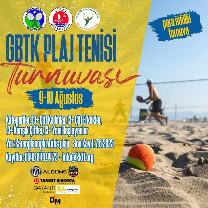 Girne’de Plaj Tenis Turnuvası