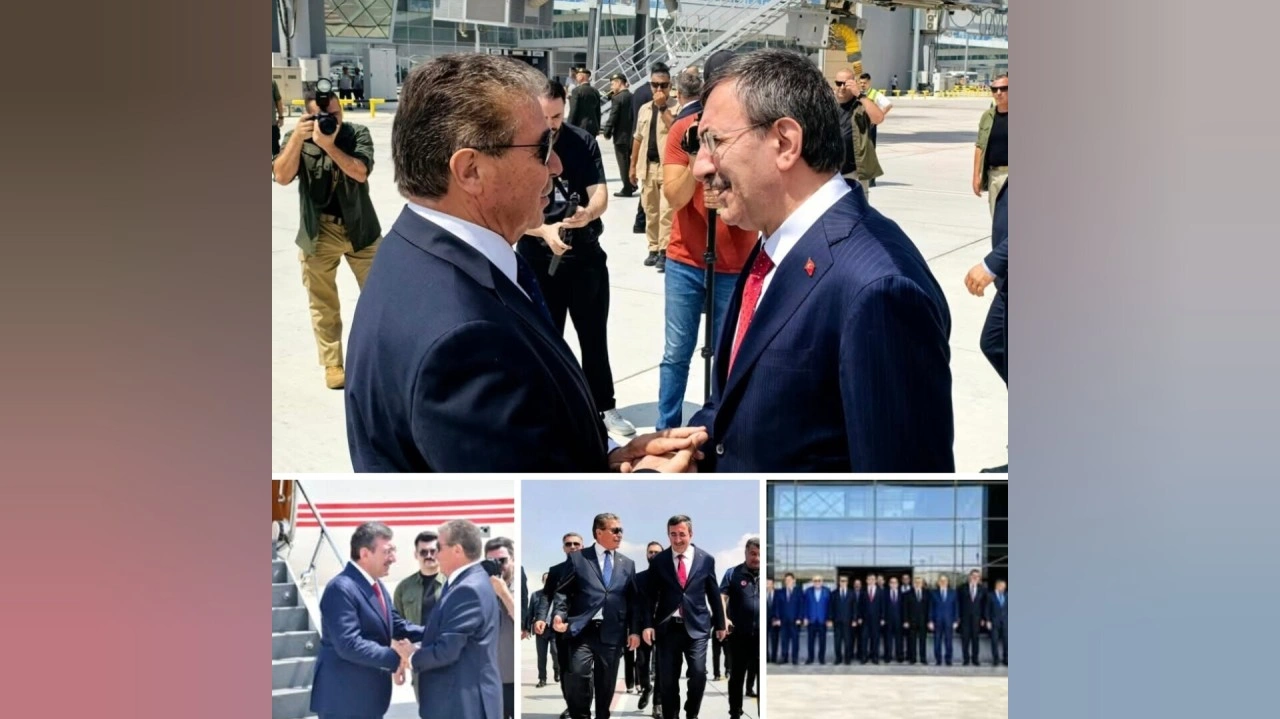 TC  Cumhurbaşkanı Yardımcısı Cevdet Yılmaz, temaslarda bulunmak üzere KKTC'ye geldi