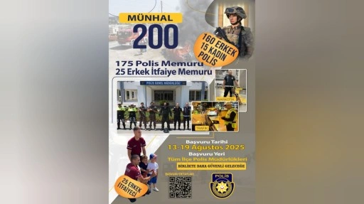 Polis, 200 polis/itfaiye memuru münhali duyurdu&#8230; Başvurular 13 Ağustos'ta&#8230;